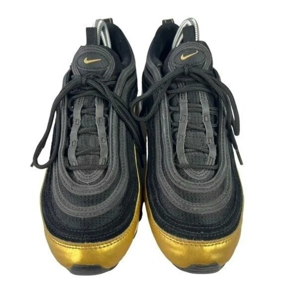 Nike‎ AirMax 97 Shoes Womens 9 Youth 7 Black Metallic Gold Shoes